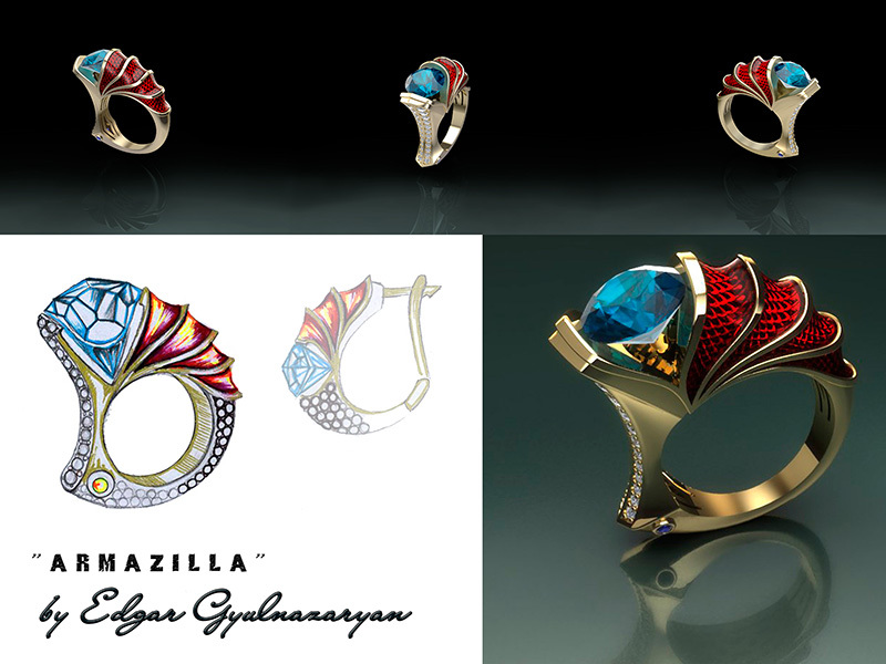 手描きスケッチと3Dモデルの比較